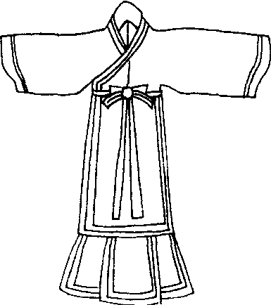 中国古代服装 简笔画图片