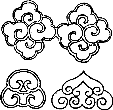 古代吉祥图案,象征高升和如意,应用较广有如意云和四合云等多种