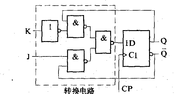 jk触发器转d电路图图片