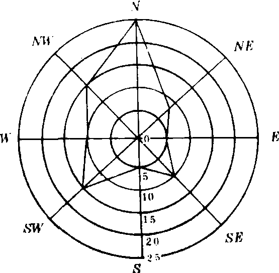 地区在某一时段内风向,风速的一种气候统计图,因图形似玫瑰花朵而得名