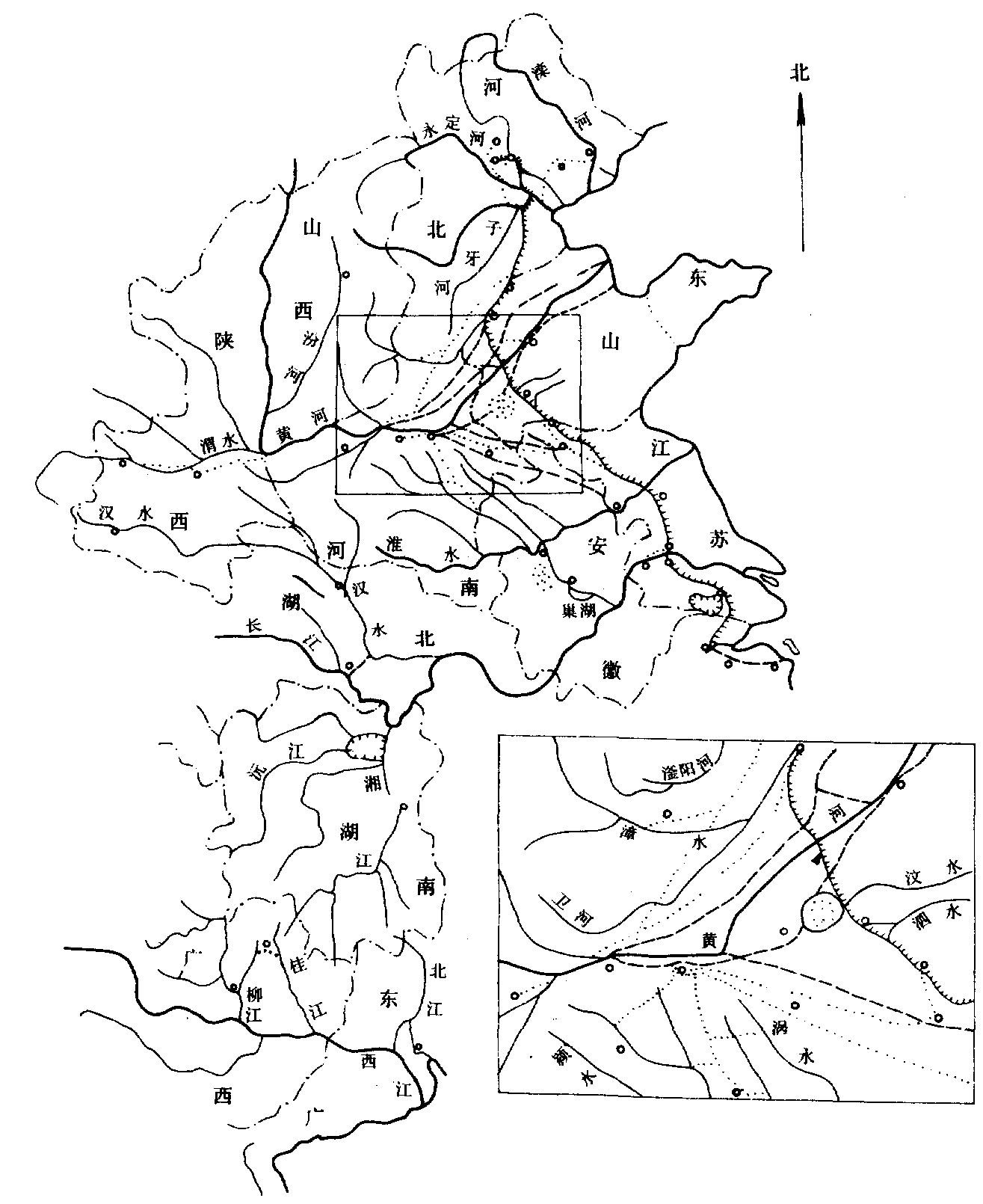 中国古代河流地图图片