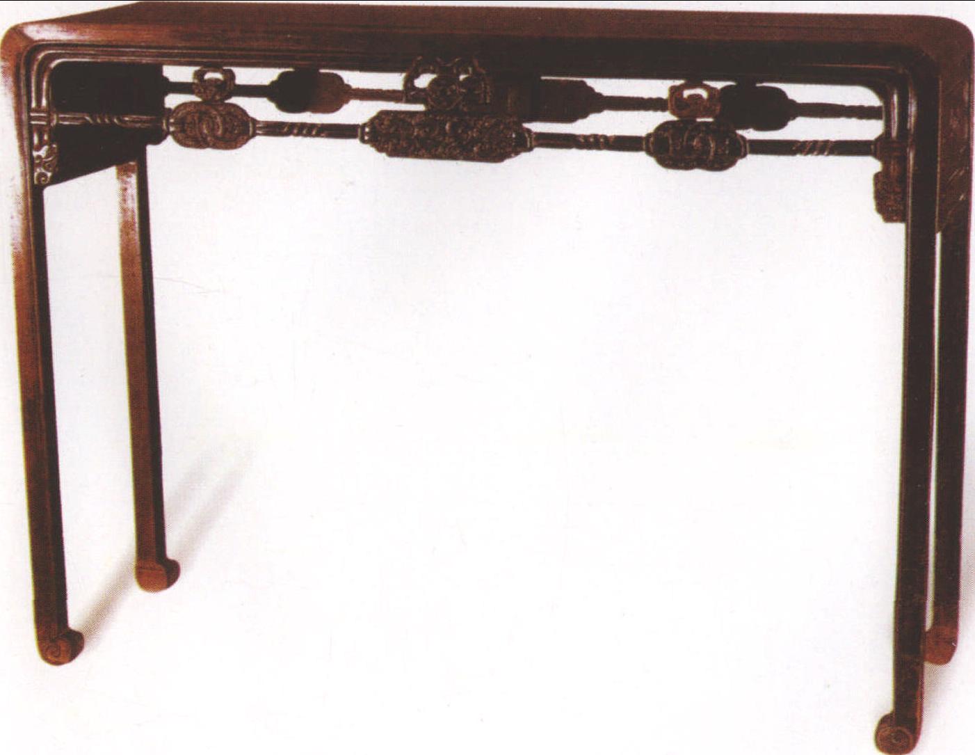 红木绳纹拱壁小条桌