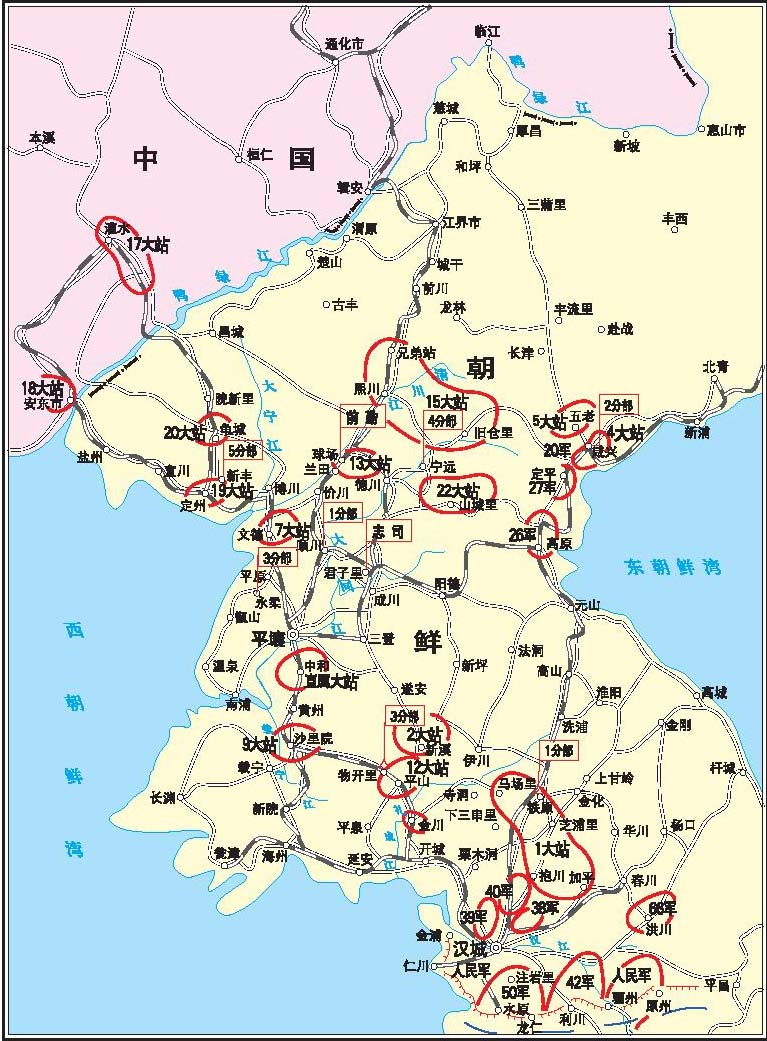 朝鲜战争三八线地图图片