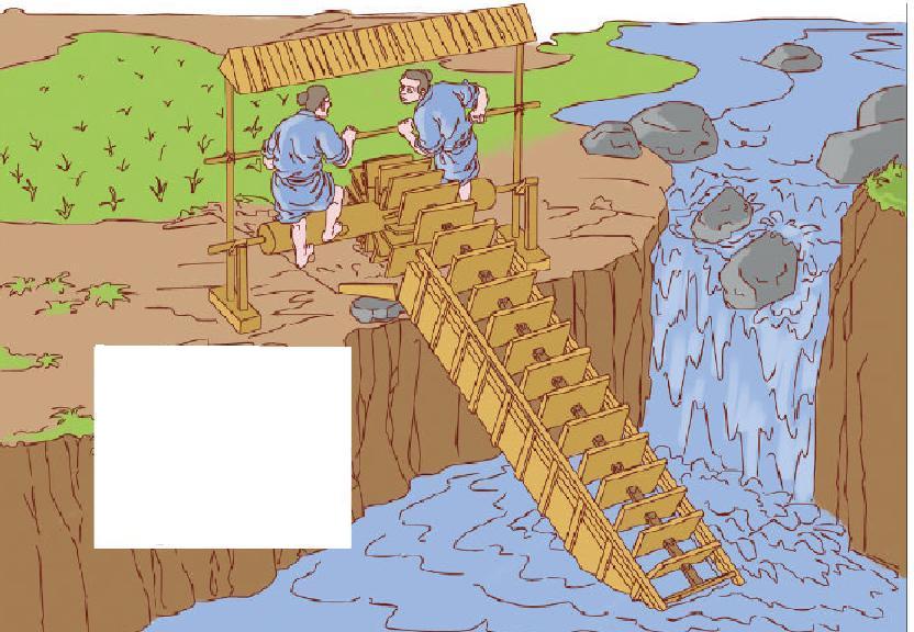 古代灌溉翻车原理图片