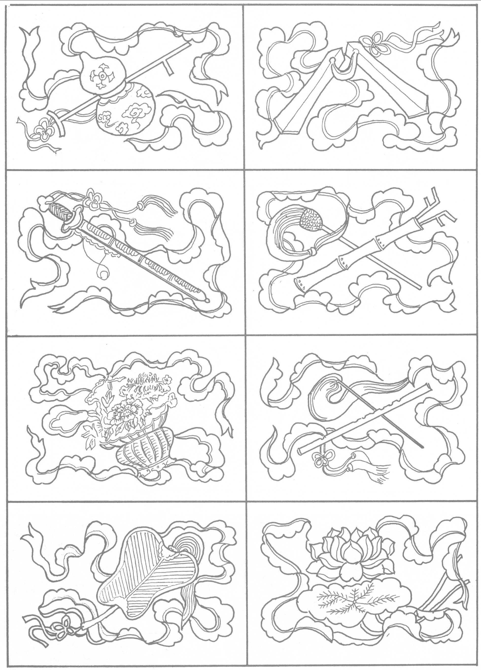 7-10 暗八仙(建筑装饰部件)