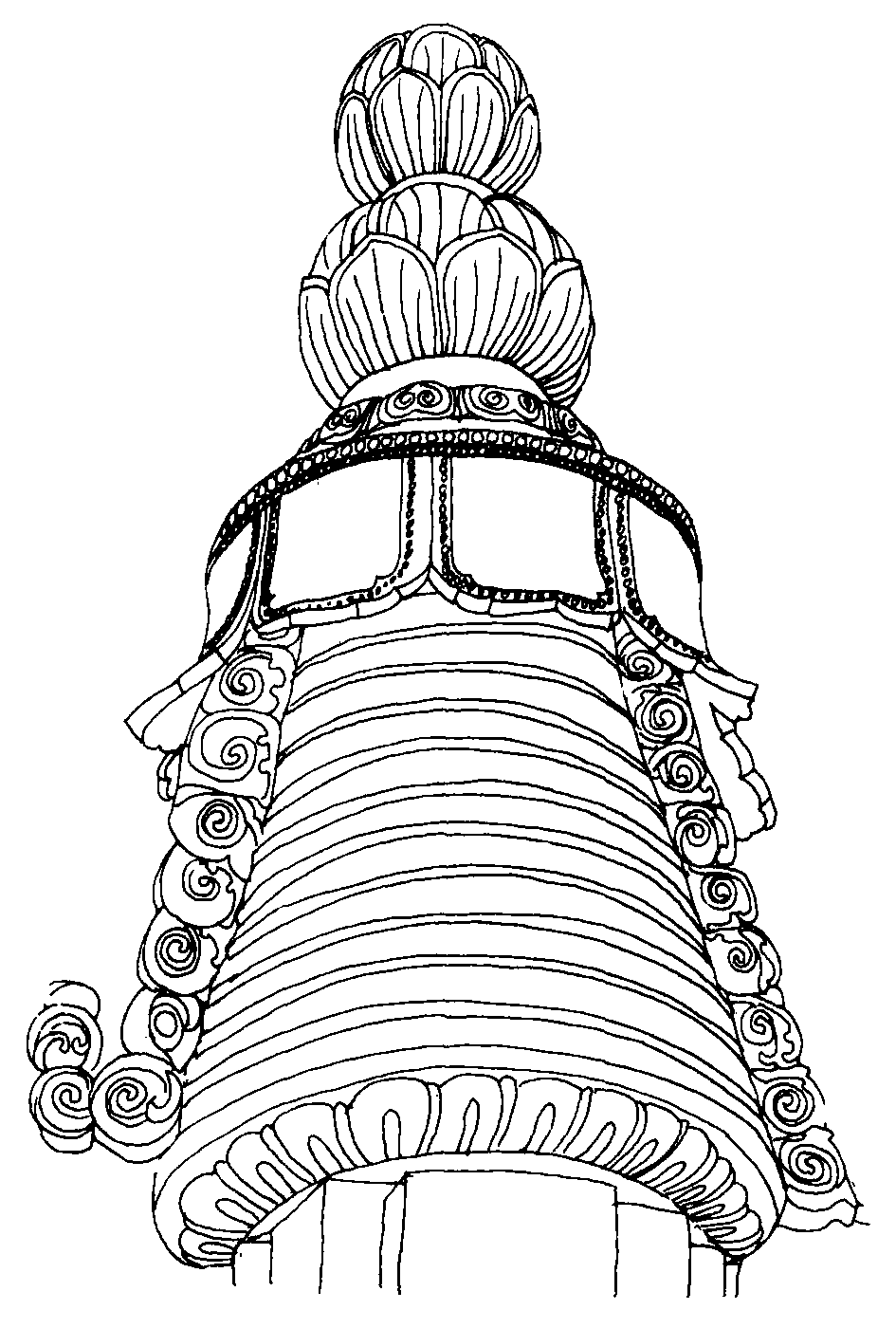 205 西黃寺清凈化城塔塔剎上的蓮花圖案