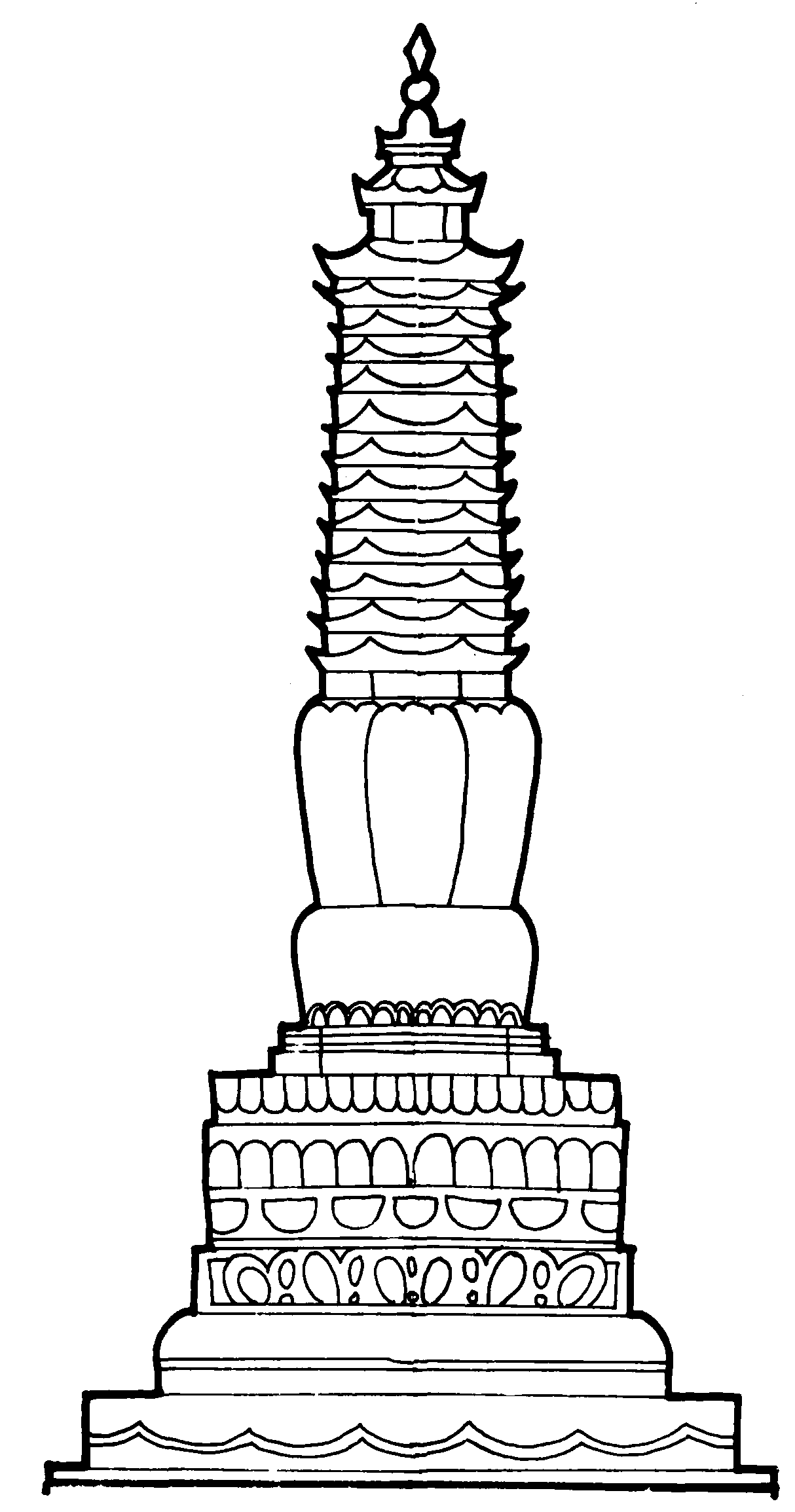 208 晉濟(jì)寺銅塔上的蓮花圖案