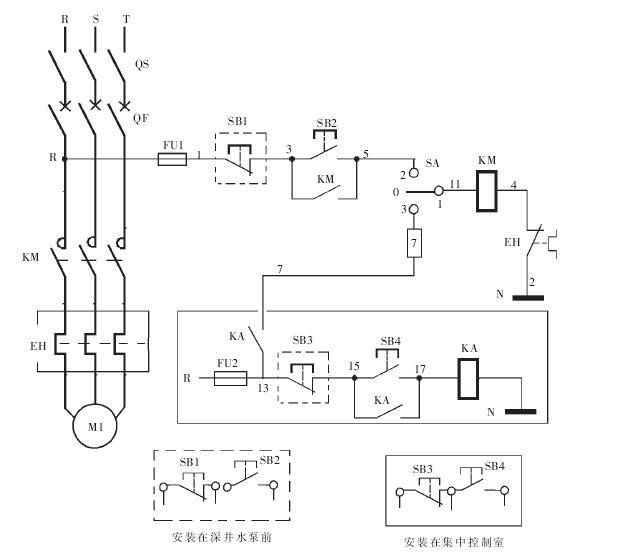 九、取水泵电动机远方单线控制电路