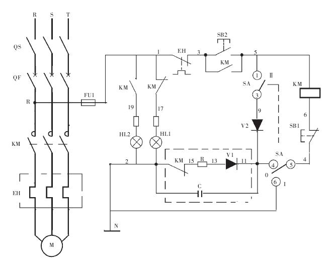二、交流直流兩用的接觸器電路