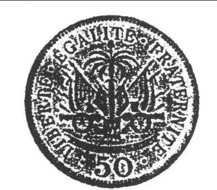 1962 海地一九○八年伍拾生丁鎳幣