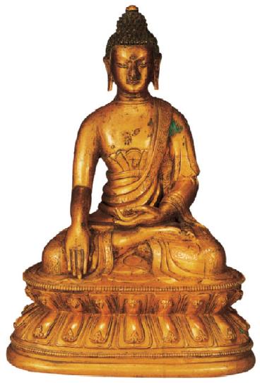 铜鎏金释迦牟尼佛坐像