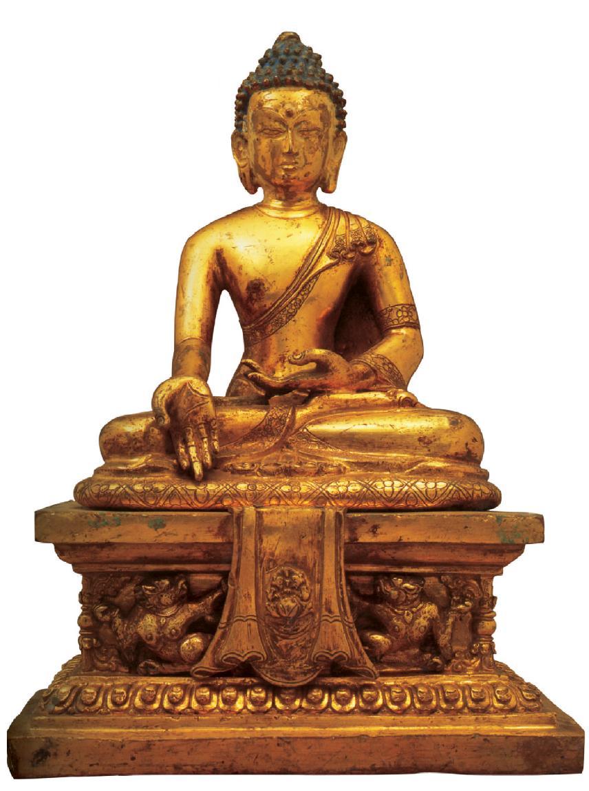 铜鎏金释迦牟尼佛坐像