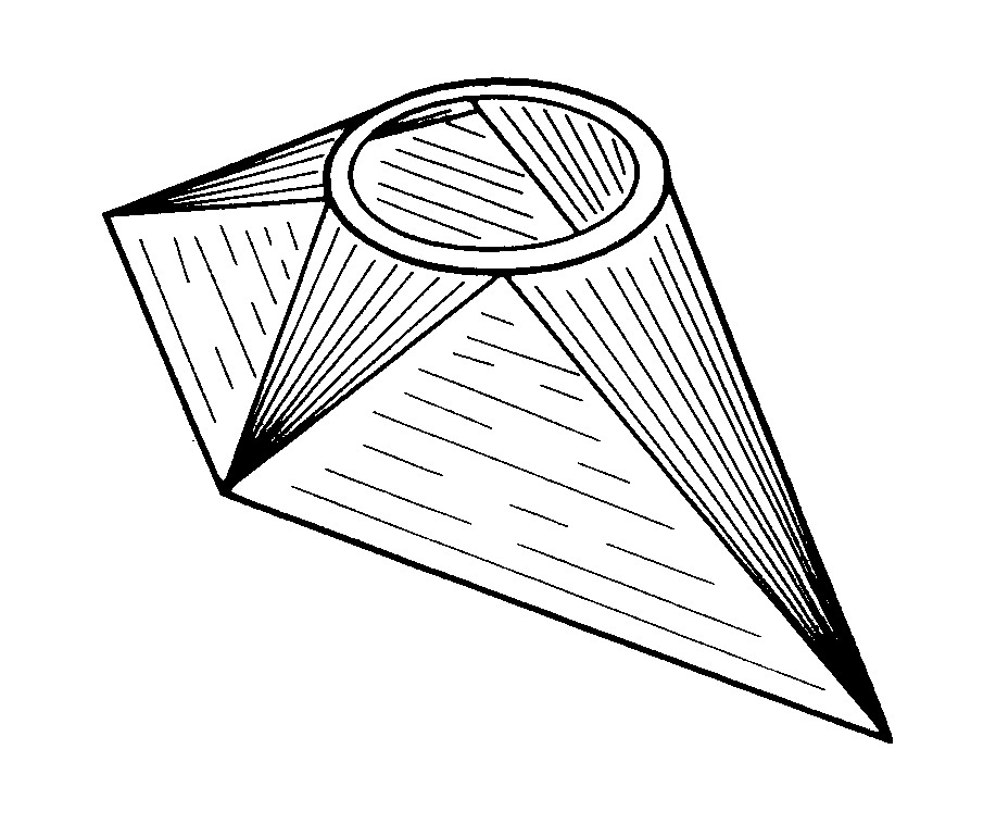 八、方口倾斜双偏心天圆地方展开(图3-20)