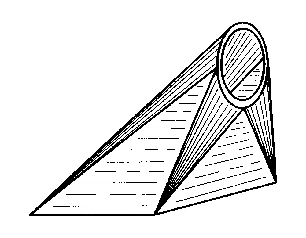 十三、方圆口垂直偏心天圆地方展开(图3-35)