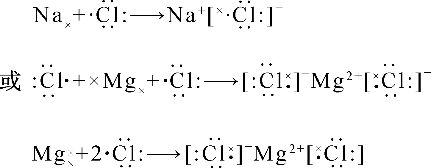用电子式表示离子键和共价键的形成过程