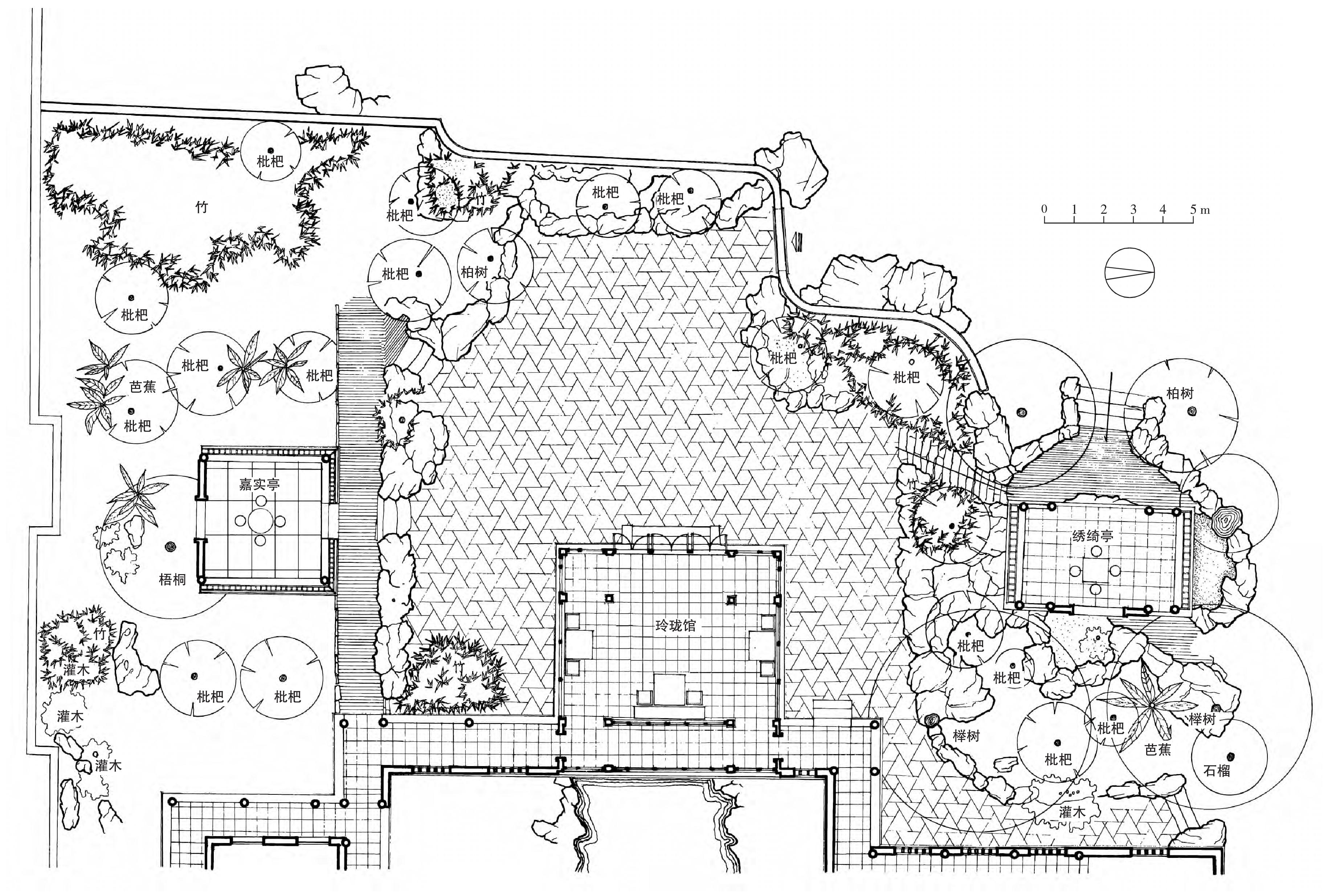 枇杷园庭院平面图
