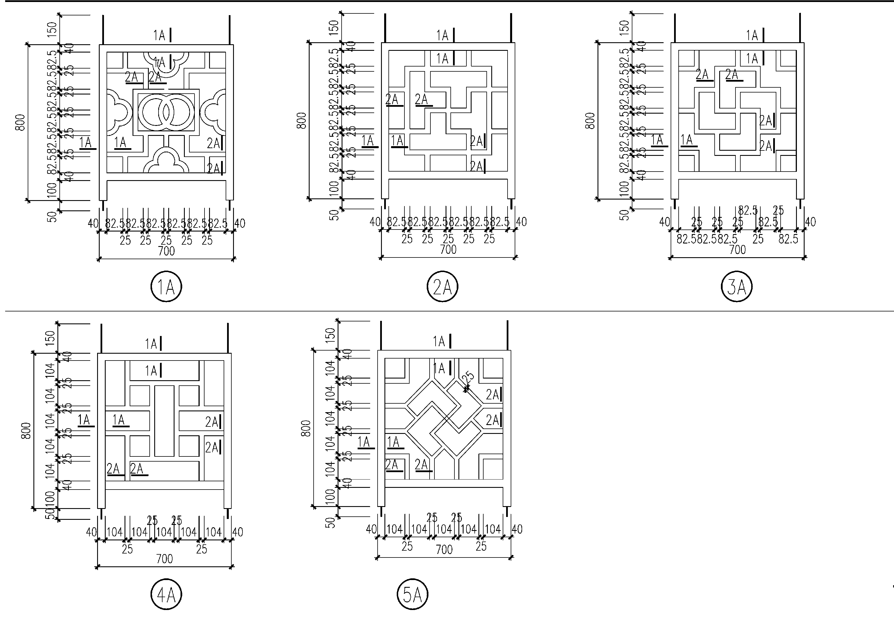 混凝土栏杆图案详图