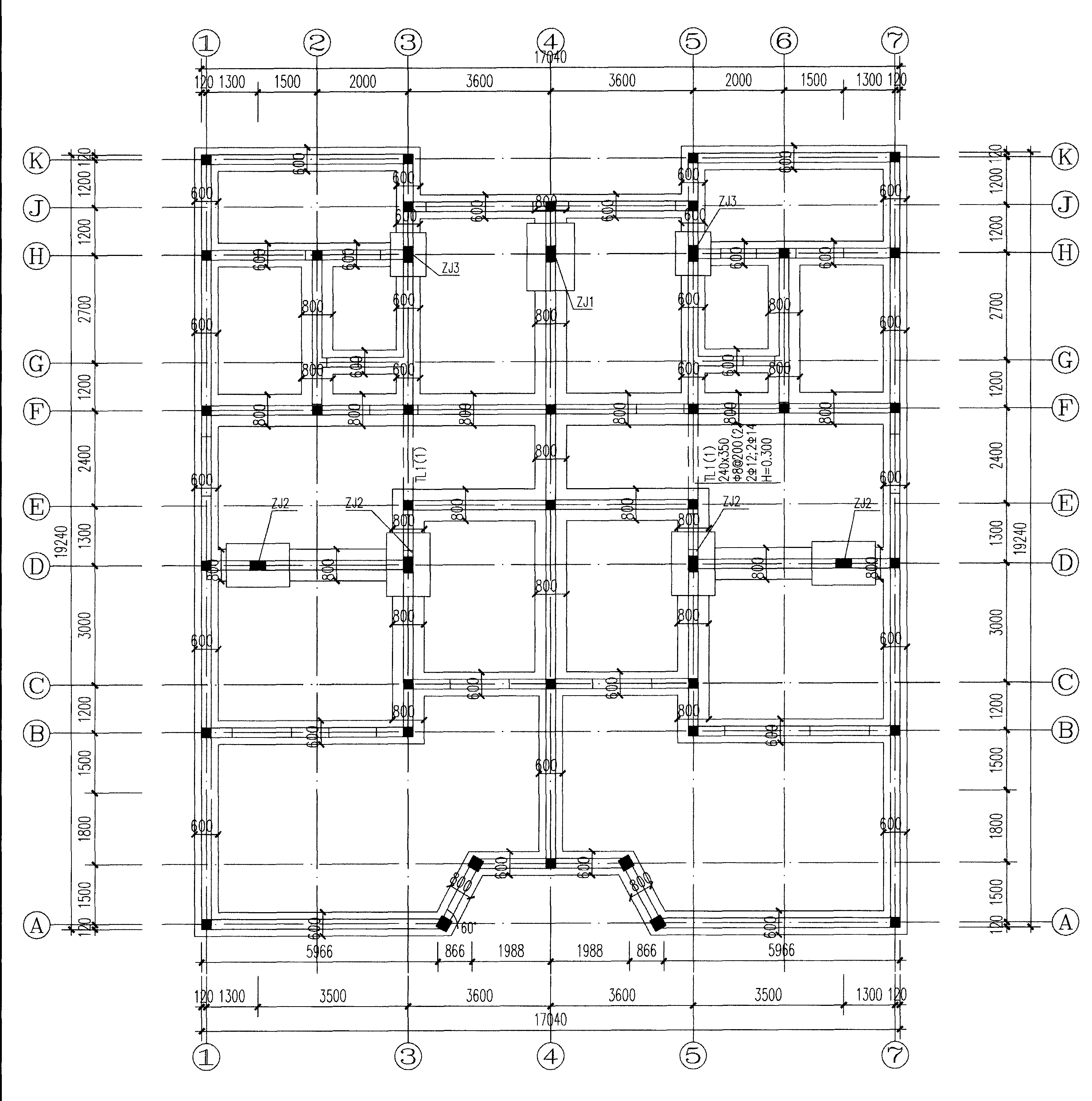 基礎(chǔ)平面圖