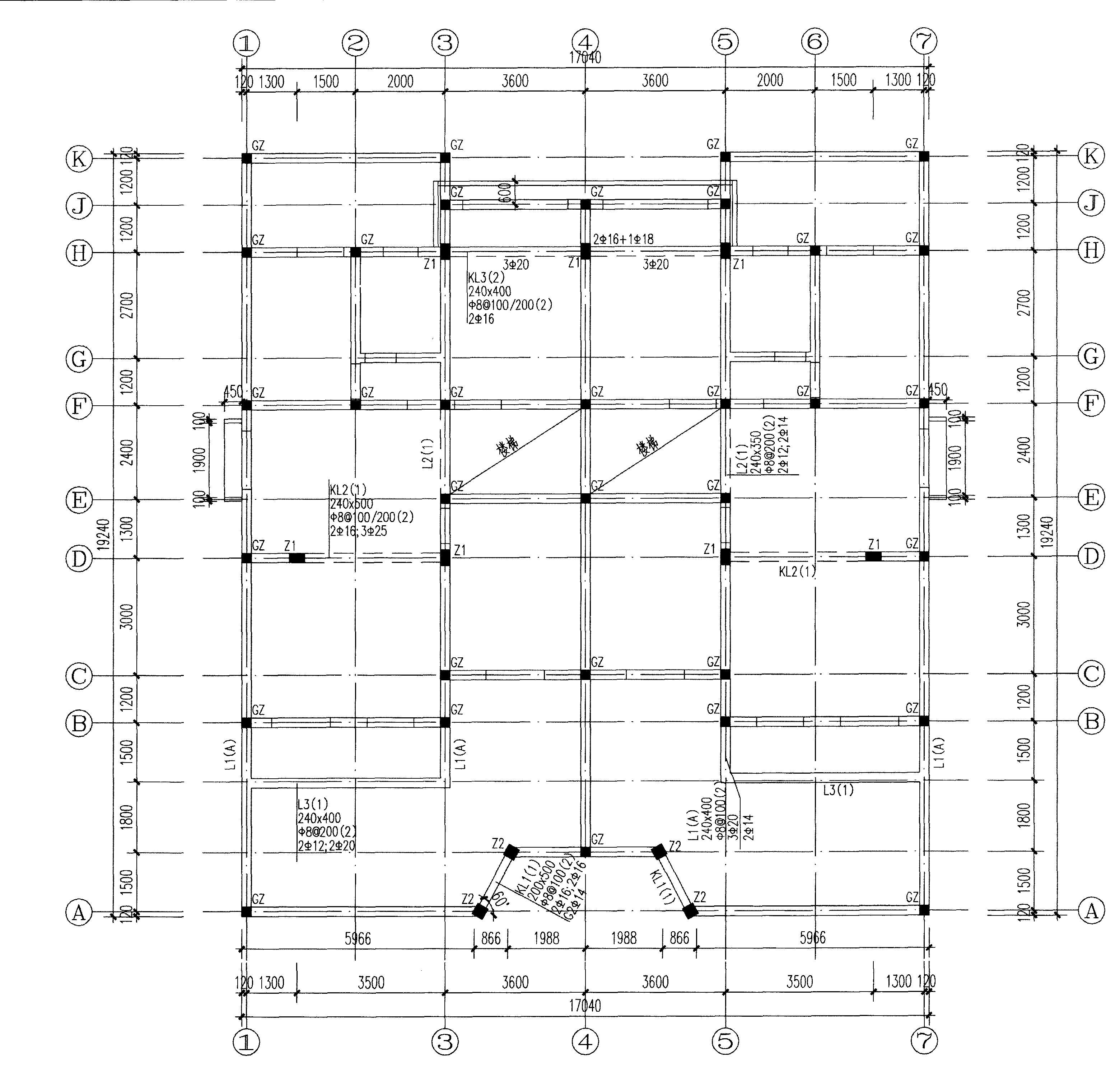 2層梁鋼筋圖