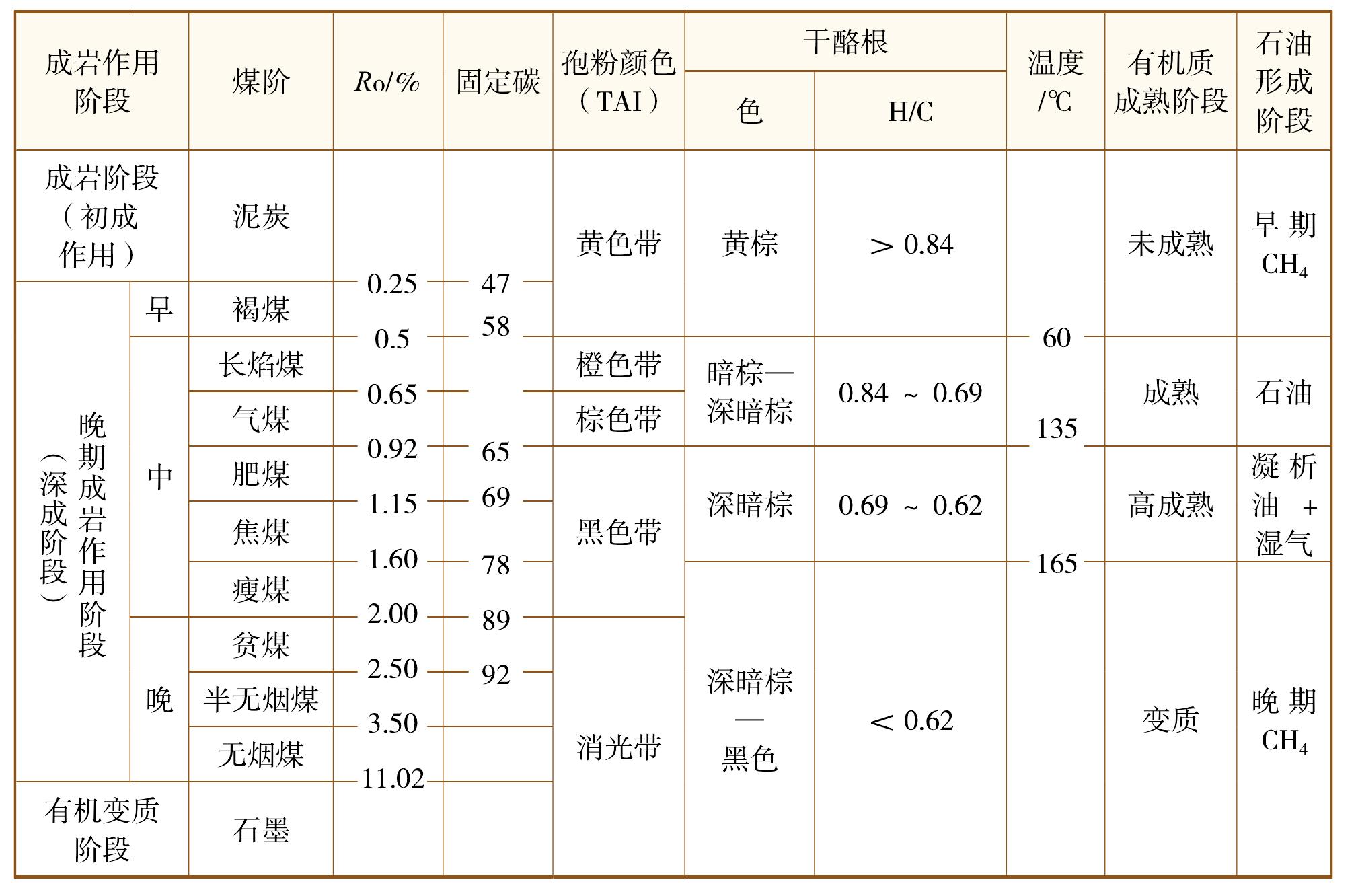 成煤作用及其演化阶段