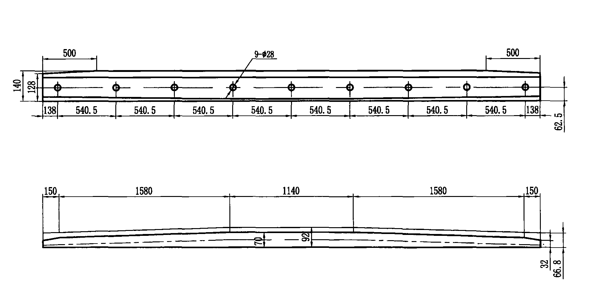 50kg/m钢轨12号辙叉及护轨 护轨