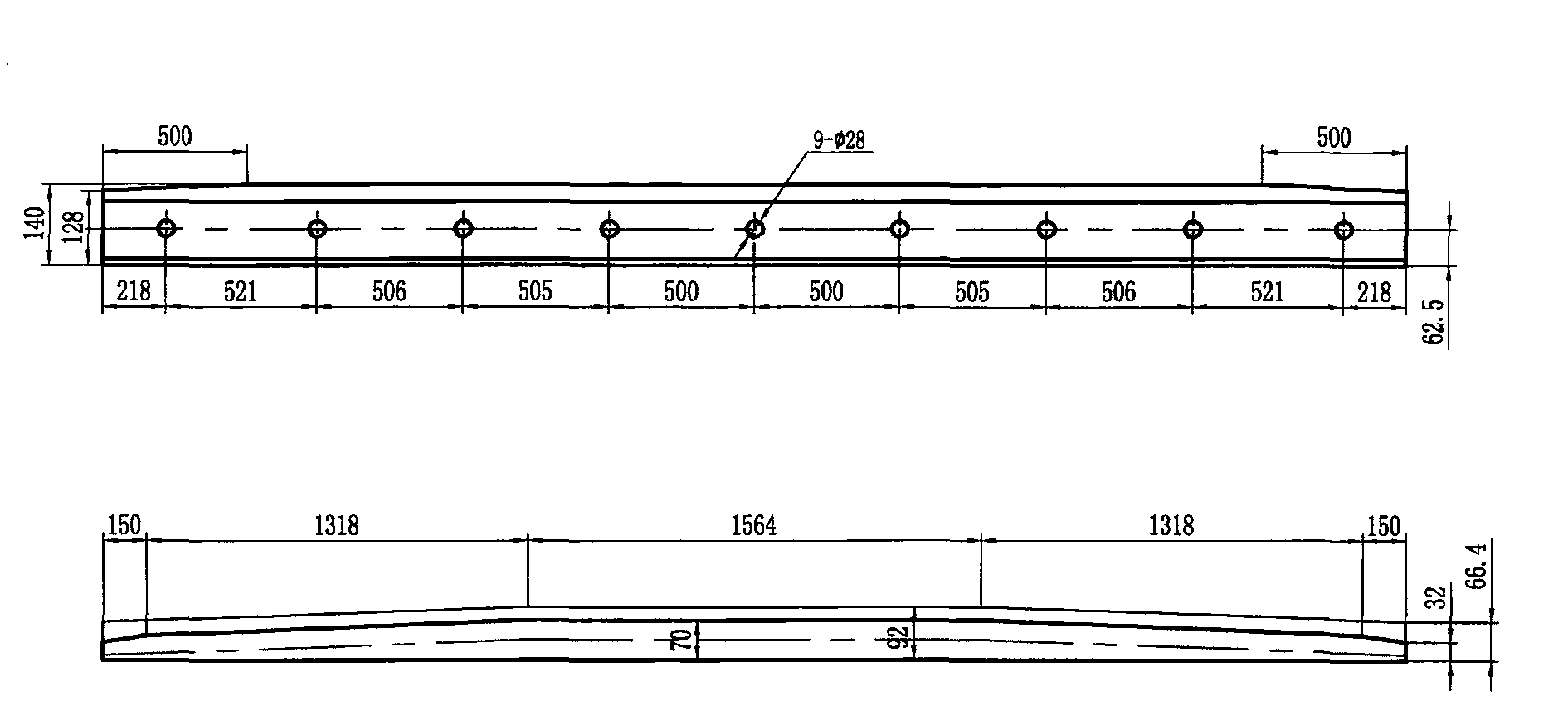 50kg/m钢轨12号辙叉及护轨 护轨