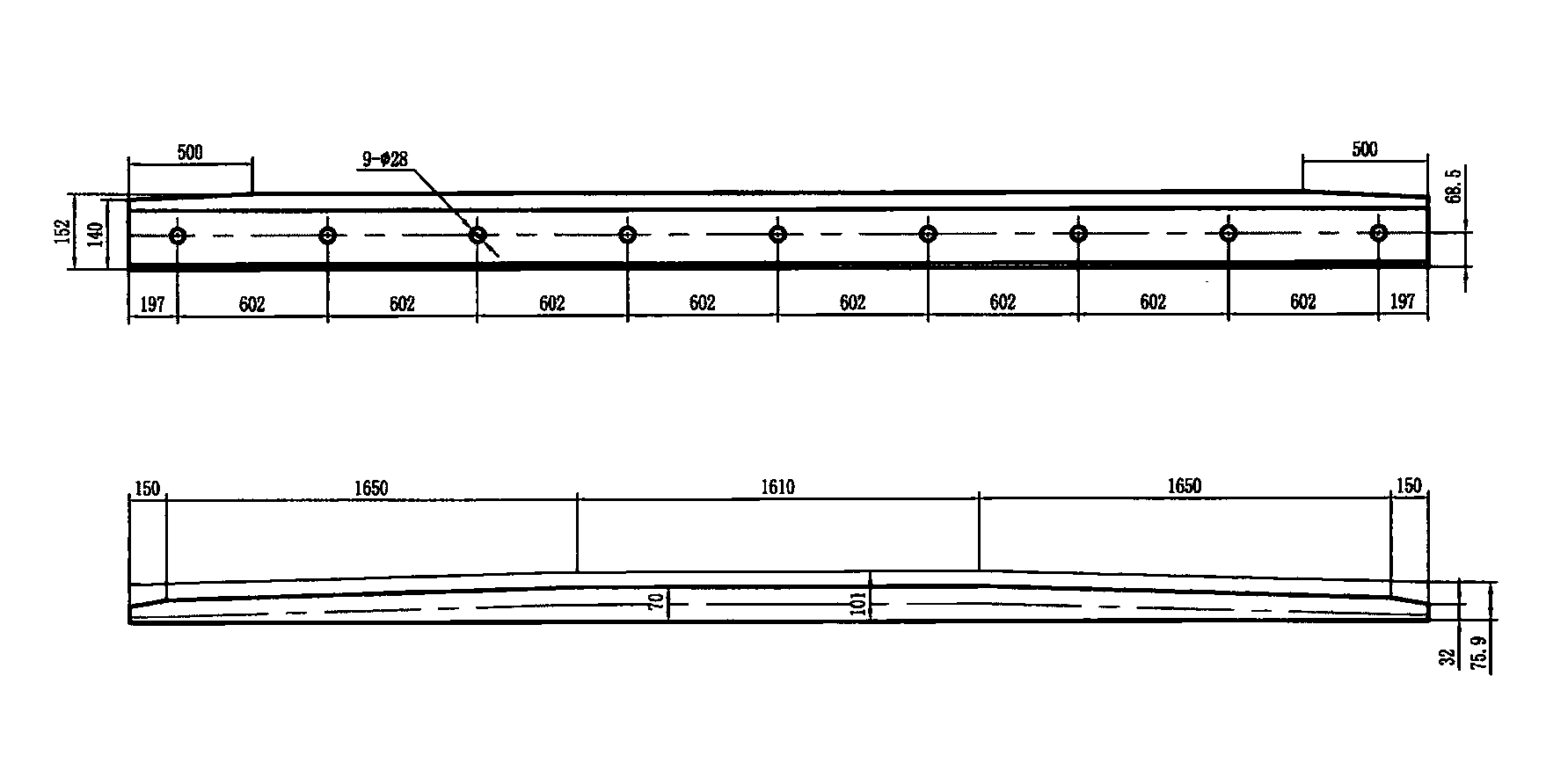 混凝土岔枕60kg/m鋼軌12號(hào)單開(kāi)道岔轍叉及護(hù)軌 側(cè)向護(hù)軌