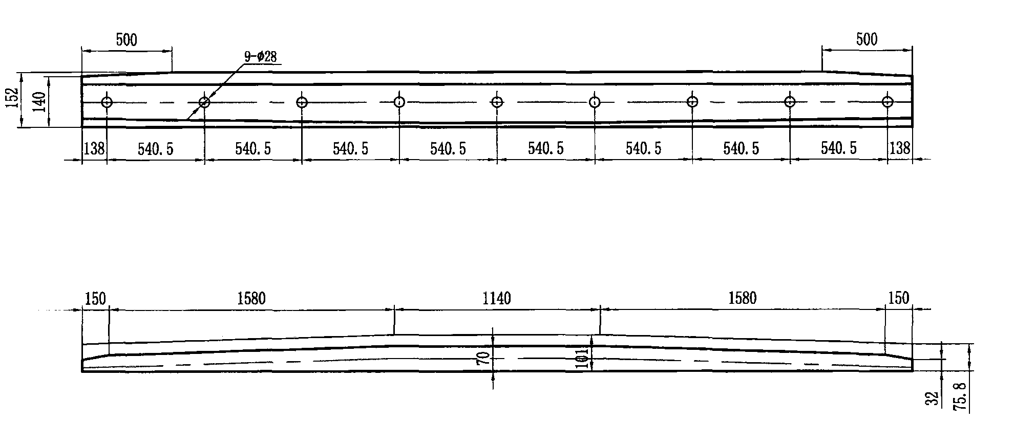 60kg/m钢轨12号辙叉及护轨 护轨