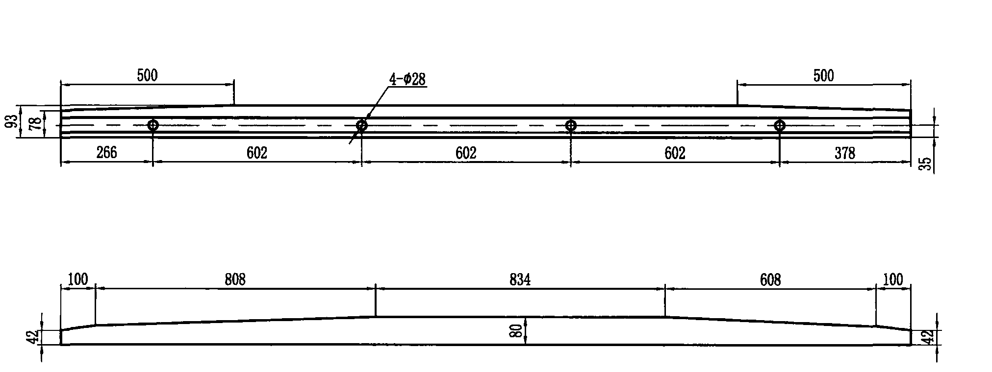 50kg/m钢轨6号对称道岔辙叉及护轨 护轨