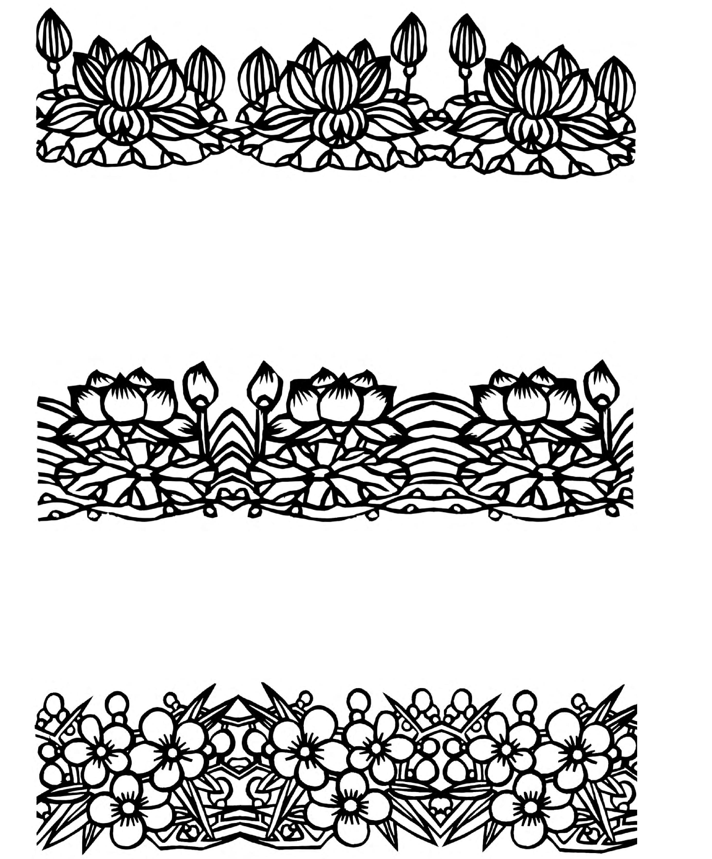 第十部分 花卉剪纸图案