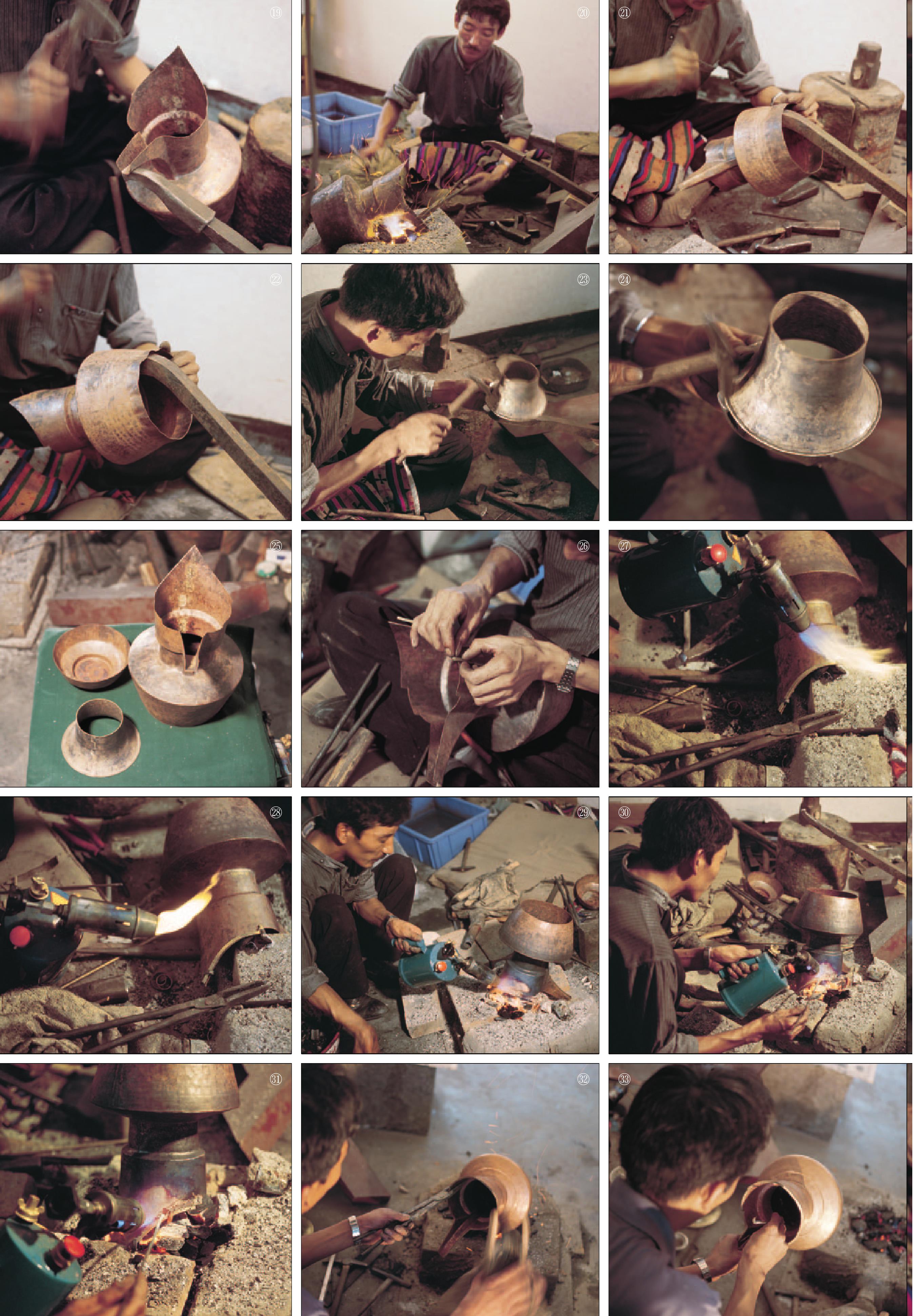 藏族僧帽大铜壶制作工艺