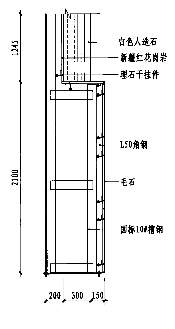 建筑外观B立面2-2剖面图 1:50