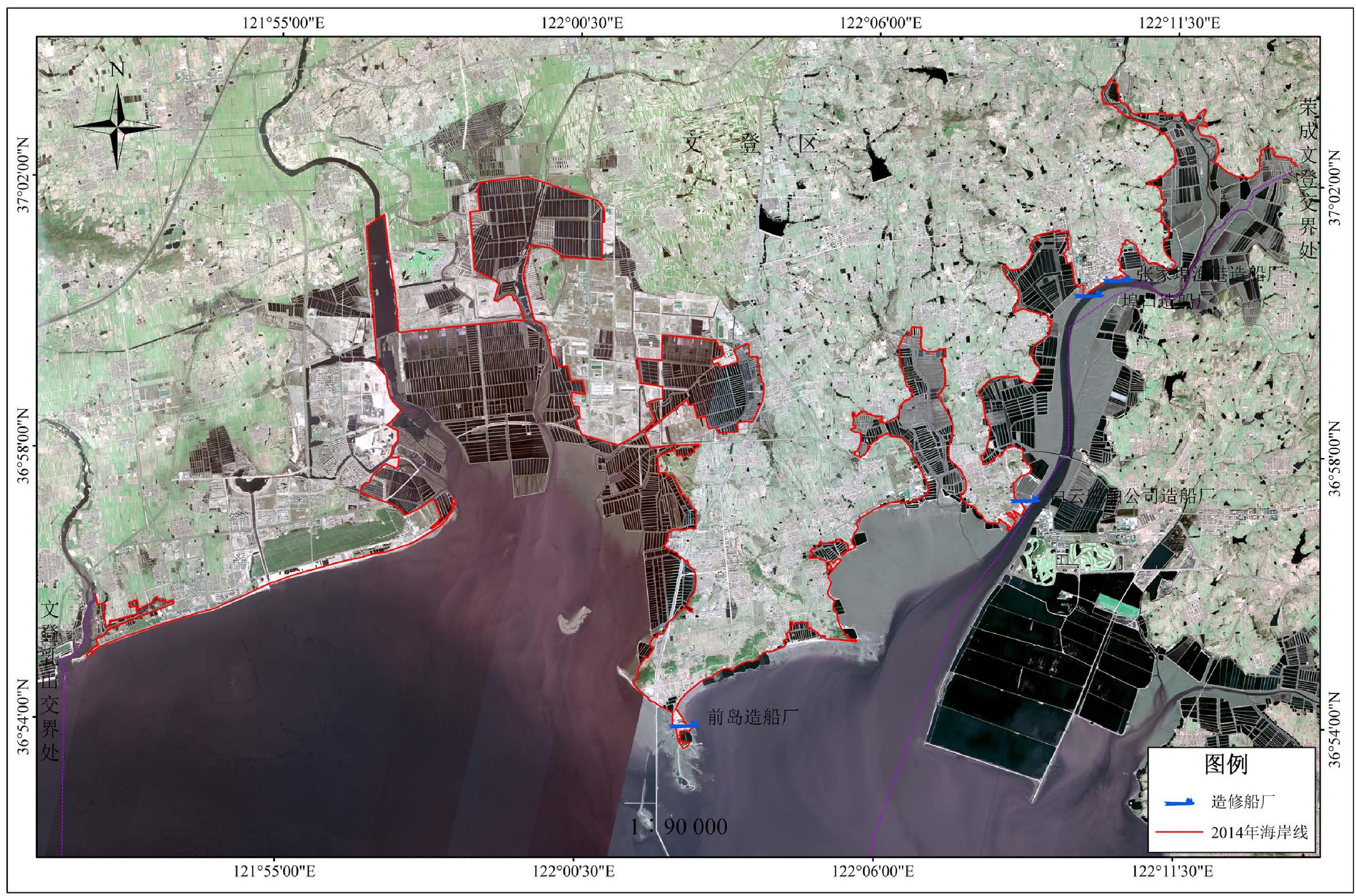 文登区溢油风险源（造修船厂）分布图
