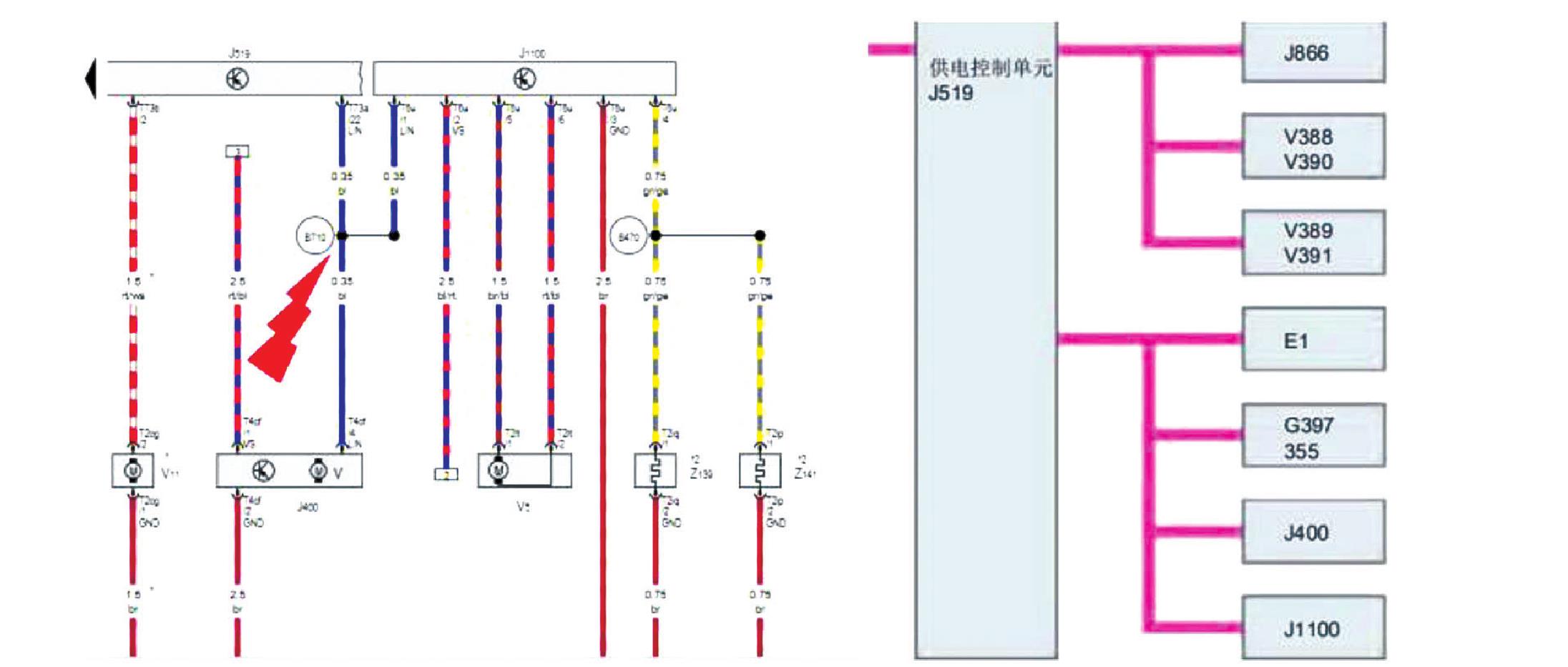 十一、奥迪A8(D5)湿式雨刮臂不工作