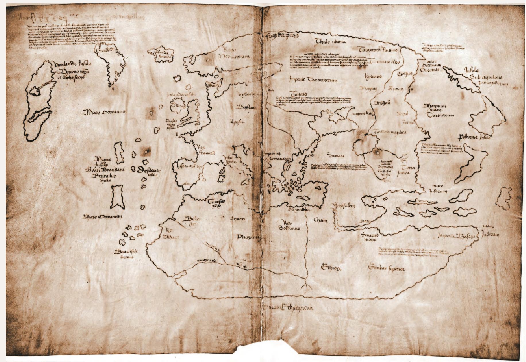 13世纪世界地图首次描绘出北美洲海岸