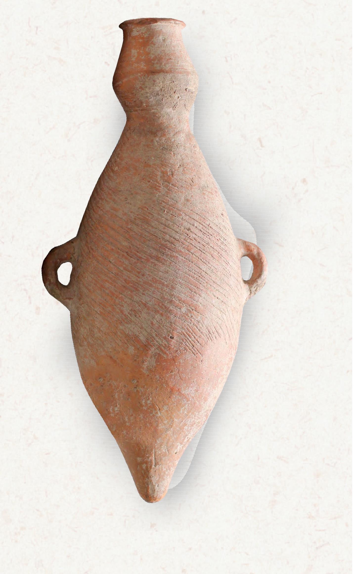 仰韶文化早期葫芦小口红陶尖底瓶