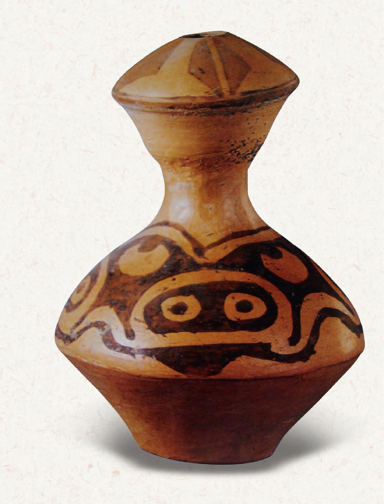 仰韶文化早期猪面纹彩陶壶
