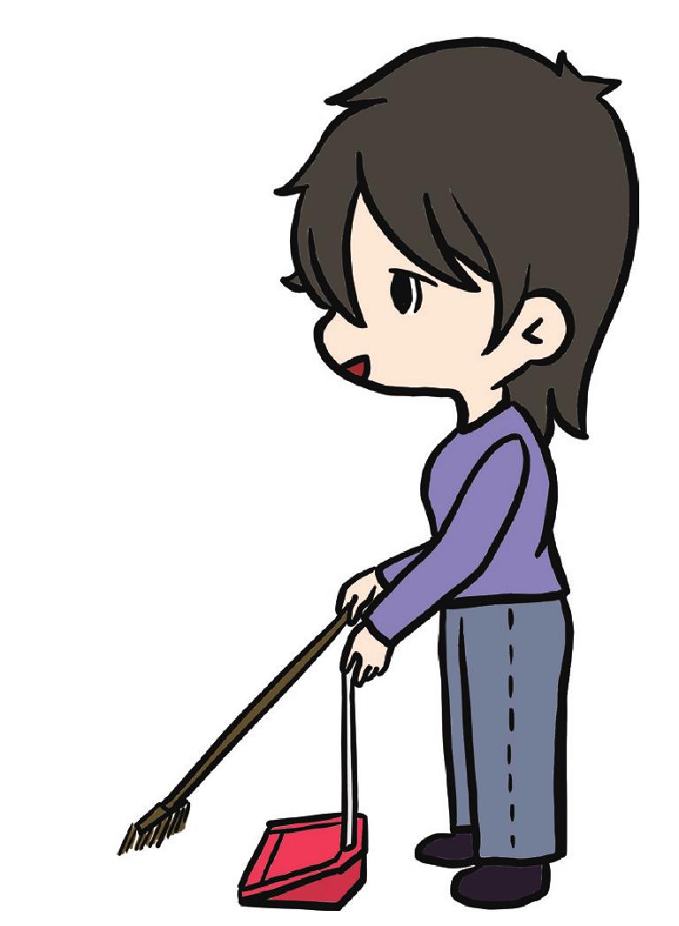 (二)掃地時(shí)脊背要挺直