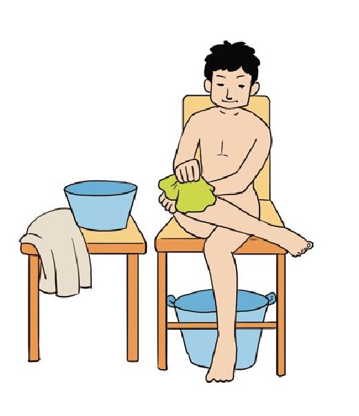 坐姿擦洗法