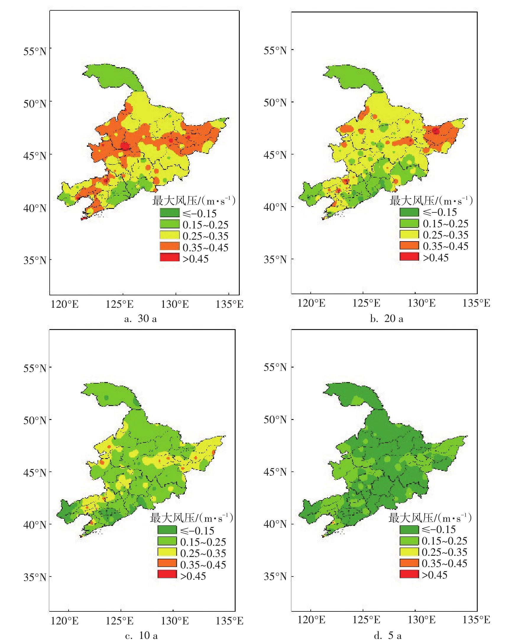 4.4.3 東北地區(qū)基本風(fēng)壓分布