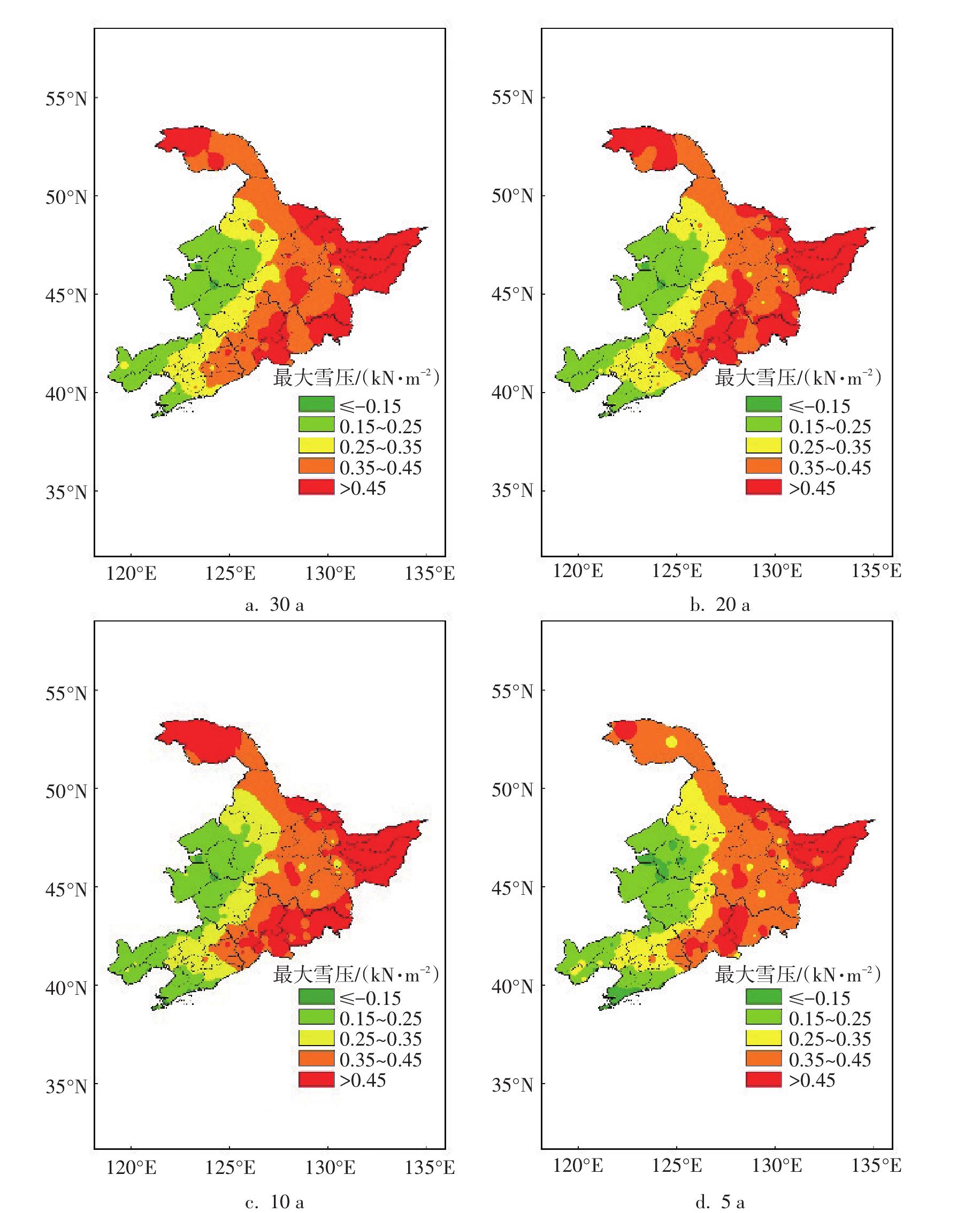 4.5.2 東北地區(qū)地面基本雪壓分布